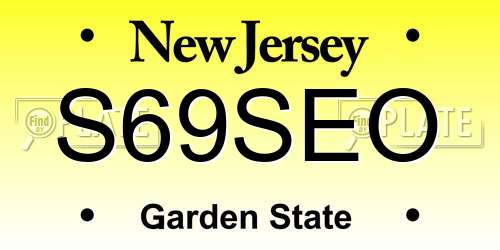 S69SEO New Jersey License Plate