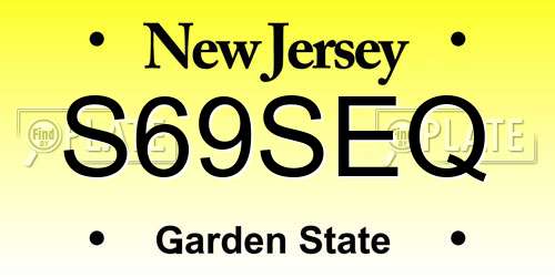 S69SEQ New Jersey License Plate
