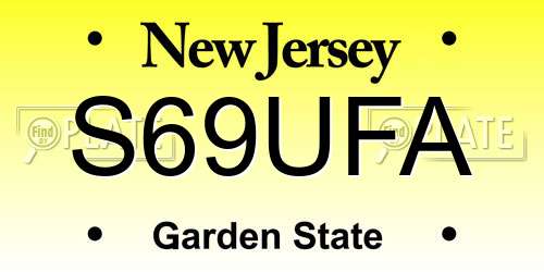S69UFA New Jersey License Plate