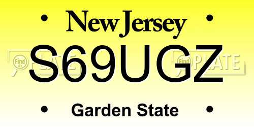 S69UGZ New Jersey License Plate