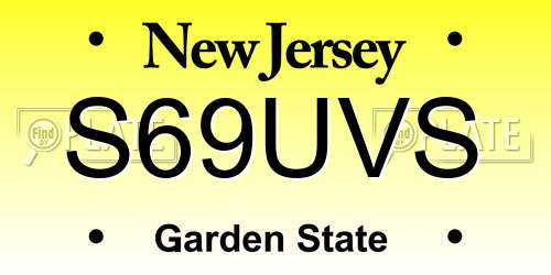S69UVS New Jersey License Plate