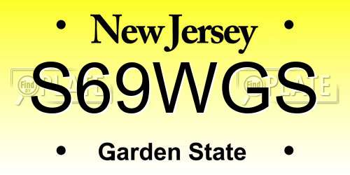 S69WGS New Jersey License Plate