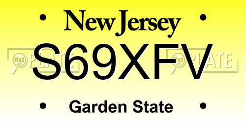 S69XFV New Jersey License Plate