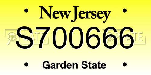 S700666 New Jersey License Plate