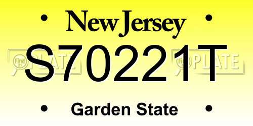 S70221T New Jersey License Plate
