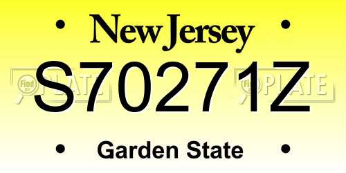 S70271Z New Jersey License Plate