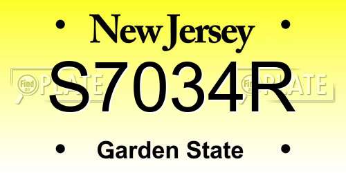 S7034R New Jersey License Plate