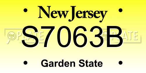 S7063B New Jersey License Plate