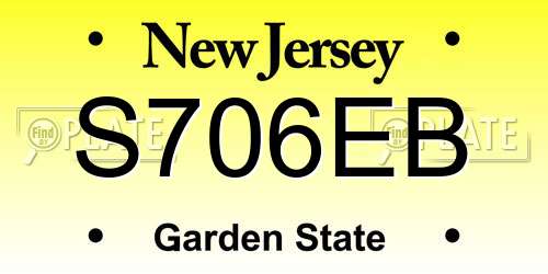 S706EB New Jersey License Plate