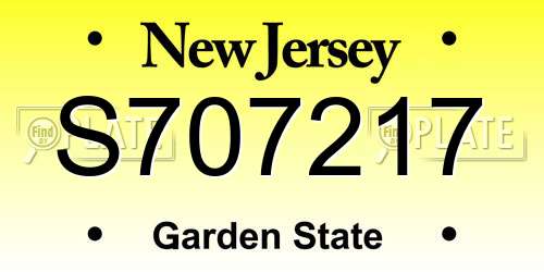 S707217 New Jersey License Plate