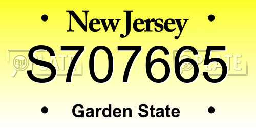 S707665 New Jersey License Plate