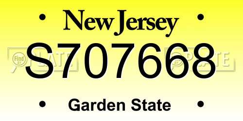 S707668 New Jersey License Plate