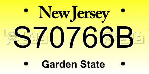 S70766B New Jersey License Plate
