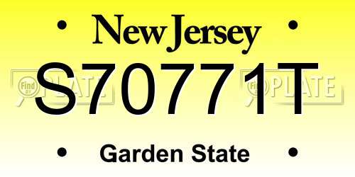 S70771T New Jersey License Plate