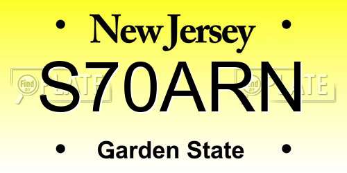 S70ARN New Jersey License Plate