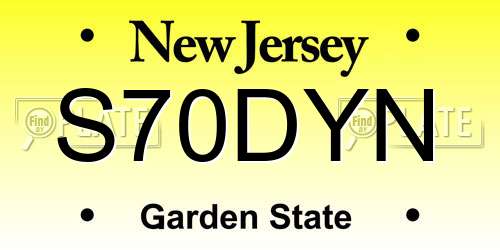S70DYN New Jersey License Plate