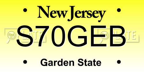 S70GEB New Jersey License Plate