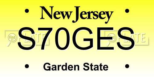 S70GES New Jersey License Plate