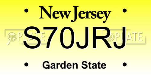 S70JRJ New Jersey License Plate
