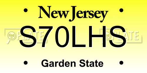 S70LHS New Jersey License Plate
