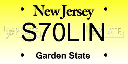 S70LIN New Jersey License Plate