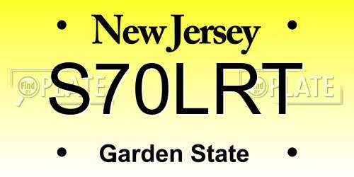 S70LRT New Jersey License Plate