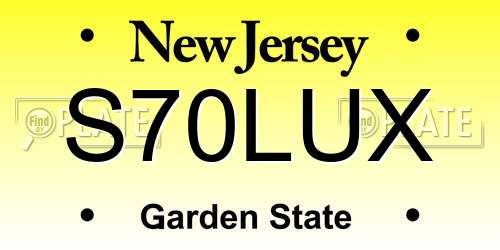 S70LUX New Jersey License Plate