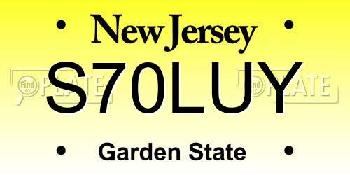S70LUY New Jersey License Plate