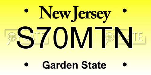 S70MTN New Jersey License Plate