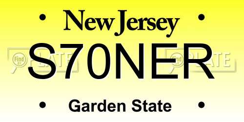 S70NER New Jersey License Plate