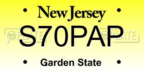 S70PAP New Jersey License Plate