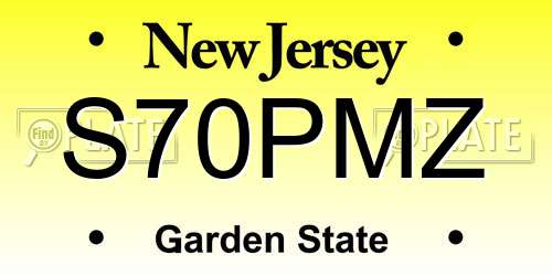 S70PMZ New Jersey License Plate