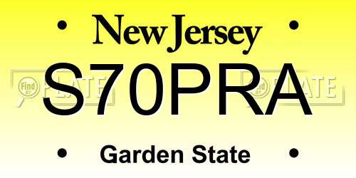 S70PRA New Jersey License Plate