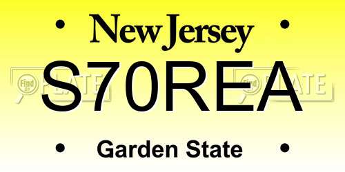 S70REA New Jersey License Plate