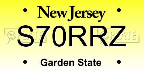 S70RRZ New Jersey License Plate