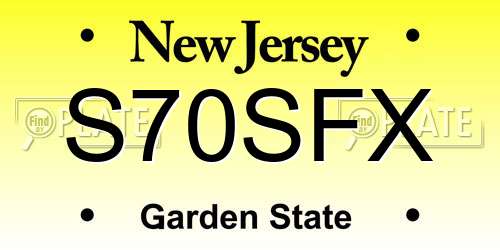 S70SFX New Jersey License Plate