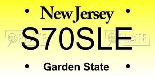 S70SLE New Jersey License Plate