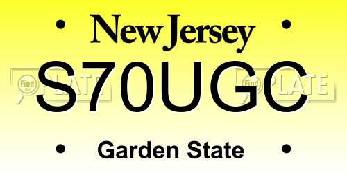 S70UGC New Jersey License Plate