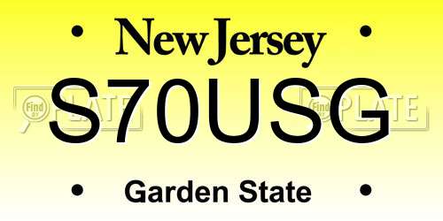 S70USG New Jersey License Plate