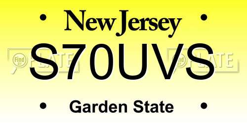 S70UVS New Jersey License Plate