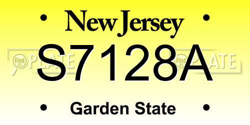 S7128A New Jersey License Plate
