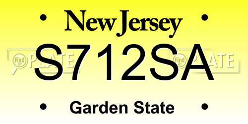 S712SA New Jersey License Plate