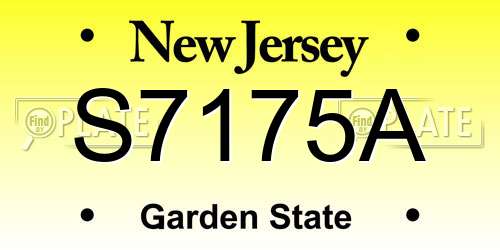S7175A New Jersey License Plate