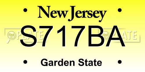 S717BA New Jersey License Plate