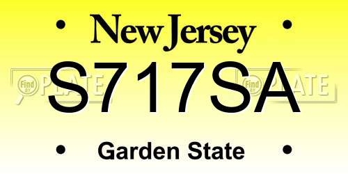 S717SA New Jersey License Plate