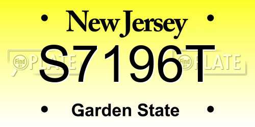 S7196T New Jersey License Plate