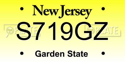 S719GZ New Jersey License Plate