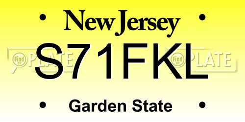 S71FKL New Jersey License Plate