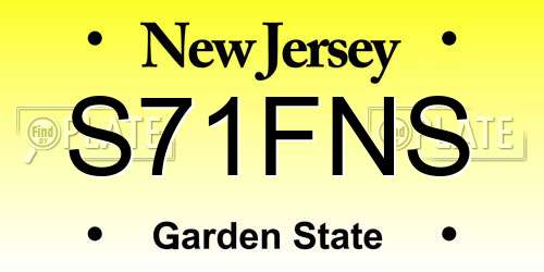 S71FNS New Jersey License Plate