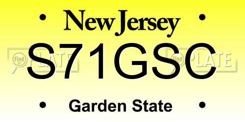 S71GSC New Jersey License Plate